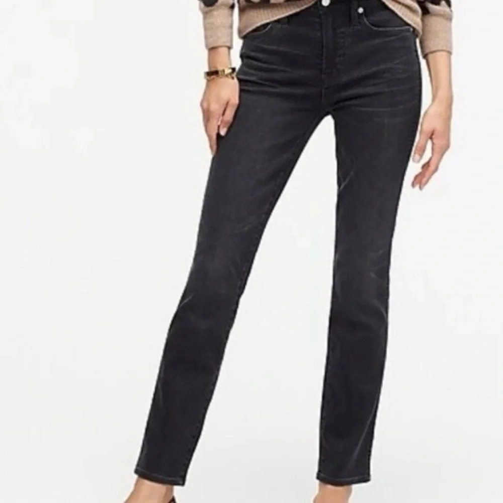 J. Crew Washed Black Low Rise‎ Matchstick Skinny Jeans, Size 24
